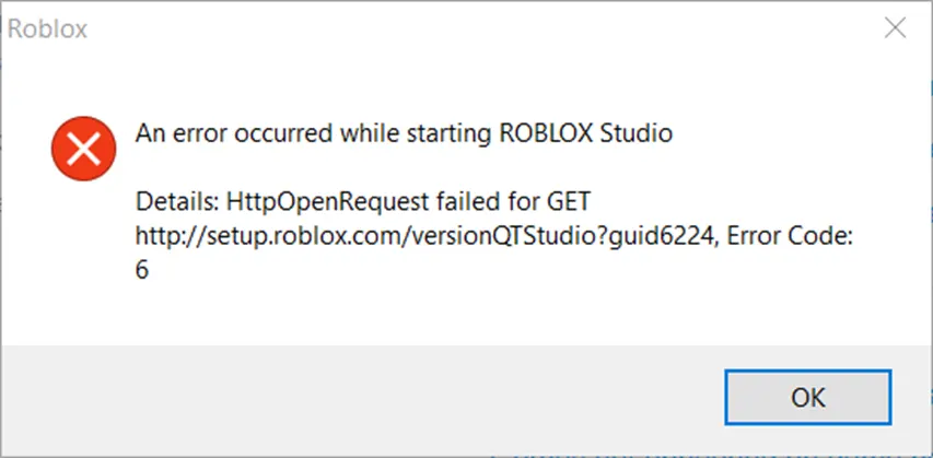 Roblox error code 6